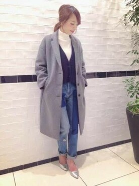 「アパートバイローリーズ」｜「アイテム（チェスターコート）」を使った、nanaさん（レディース・163cm）の冬コーディネート