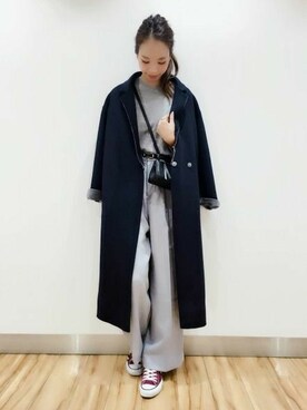 「アパートバイローリーズ」｜「アイテム（チェスターコート）」を使った、nanaさん（レディース・163cm）の秋コーディネート