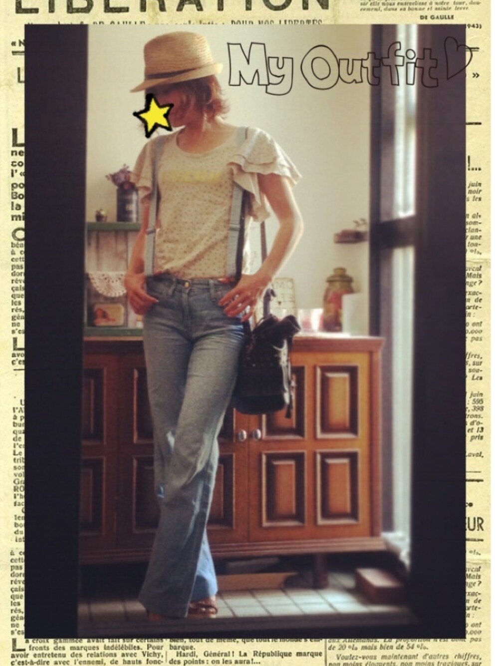 オールインワン・サロペット、その他トップス、ショルダーバッグを着用した夏コーディネートの1枚目の写真