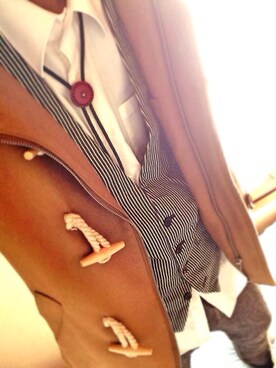 「アイテム（スーツベスト、グレー系）」を使った、itsukiさん（メンズ・166cm）の冬コーディネート