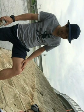 「northface（ノースフェイス）のアイテム（帽子）」を使った、スギタさん（メンズ・170cm）の春コーディネート