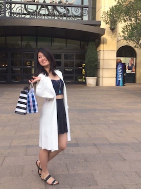 「Abercrombie&Fitch（アバークロンビーアンドフィッチ）のアイテム（タンクトップ）」を使った、Risakoさん（レディース・159cm）の夏コーディネート