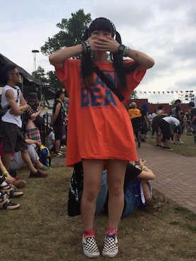 「ビックＴシャツ」｜「アイテム（その他）」を使った、あっきーさん（レディース・160cm）の夏コーディネート