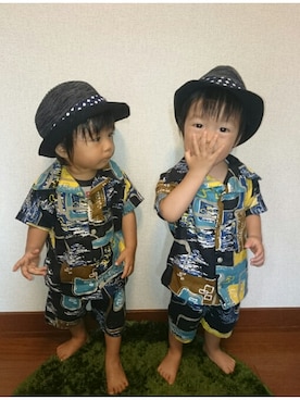 「Dry Bones（ドライボーンズ）のアイテム」を使った、syo※souさん（キッズ・80cm）の夏コーディネート
