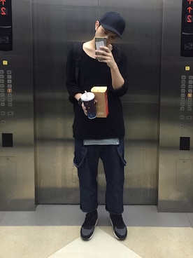「initial（イニシャル）のアイテム（帽子）」を使った、Ansonさん（メンズ・183cm）の夏コーディネート