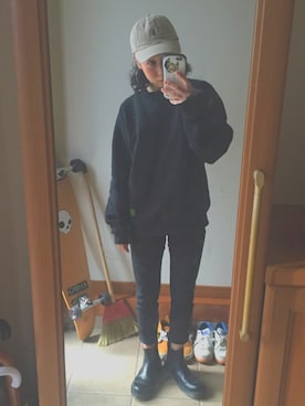 「RALPH LAUREN（ラルフ ローレン）のアイテム（キャップ、ベージュ系）」を使った、MIKIさん（レディース・153cm）の冬コーディネート