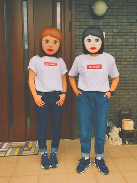 「xg byX-girl（エックスジーバイエックスガール）のアイテム（Tシャツ/カットソー、ホワイト系）」を使った、MIKIさん（レディース・153cm）の春コーディネート