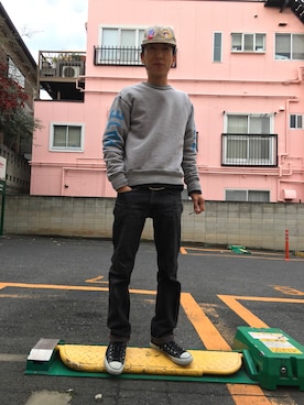 「COSMIC WONDER（コズミックワンダー）のアイテム」を使った、Yuji Mineさん（メンズ・172cm）の冬コーディネート
