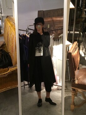 「initial（イニシャル）のアイテム（キャップ）」を使った、魂欧巴さん（レディース・170cm）の秋コーディネート