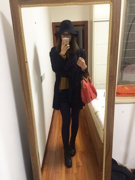 「initial（イニシャル）のアイテム（テーラードジャケット）」を使った、魂欧巴さん（レディース・170cm）の冬コーディネート