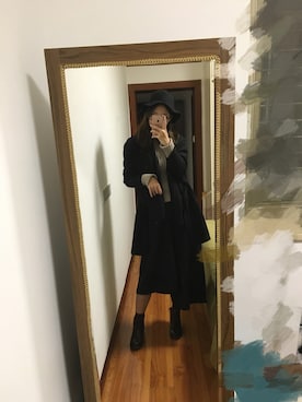 「initial（イニシャル）のアイテム（テーラードジャケット）」を使った、魂欧巴さん（レディース・170cm）の冬コーディネート