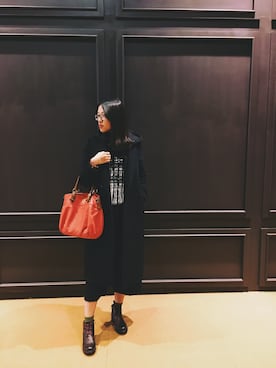 「initial（イニシャル）のアイテム（ダッフルコート）」を使った、魂欧巴さん（レディース・170cm）の冬コーディネート