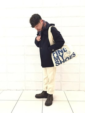 「orcival」｜「アイテム（ピーコート）」を使った、kogarasuさん（メンズ・160cm）の冬コーディネート