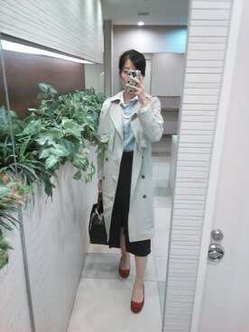 「赤い靴」｜「アイテム（トレンチコート）」を使った、yuukiさん（レディース・170cm）の春コーディネート