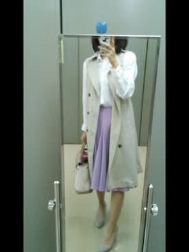 「リネンシャツ」｜「アイテム（トレンチコート）」を使った、yuukiさん（レディース・170cm）の春コーディネート