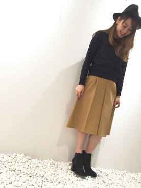 「1％（イチ パーセント）のアイテム」を使った、SHOKOさん（レディース・163cm）の秋コーディネート