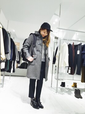 「STUDIOUS（ステュディオス）のアイテム（ダッフルコート）」を使った、SHOKOさん（レディース・163cm）の秋コーディネート