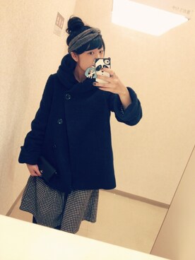 「ウールアウター」｜まおにゃんさん（レディース・156cm）の冬コーディネート