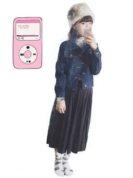 「カオリノモリ」｜「アイテム（デニムジャケット）」を使った、まおにゃんさん（レディース・157cm）の秋コーディネート