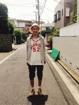 「乱痴気（ランチキ）のアイテム（トップス）」を使った、sowatterさん（メンズ・172cm）の夏コーディネート
