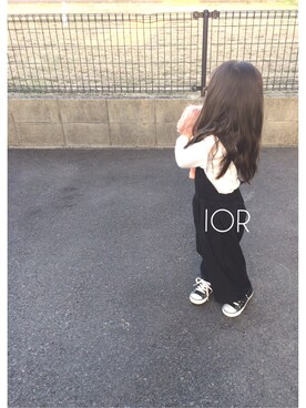 「GLOBAL WORK（グローバルワーク）のアイテム（オールインワン・サロペット）」を使った、IORさん（キッズ・90cm）の秋コーディネート