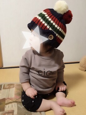 「DILASH（ディラッシュ）のアイテム（帽子）」を使った、__0182さん（キッズ・70cm）の秋コーディネート