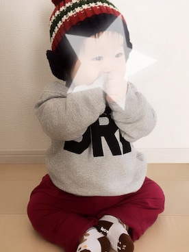 「DILASH（ディラッシュ）のアイテム（帽子）」を使った、__0182さん（キッズ・70cm）の秋コーディネート