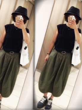 「Curly（カーリー）のアイテム（帽子）」を使った、YYYYYSさん（レディース・164cm）の夏コーディネート