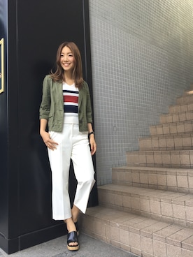 ミリタリージャケットを使った 半袖ニット のレディース人気ファッションコーディネート Wear ミリタリージャケットを使った 半袖ニット のレディース人気ファッションコーディネート Wear