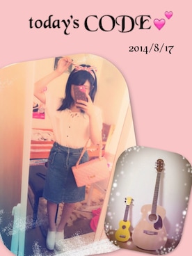 「お買い物」｜「アイテム（ハンドバッグ）」を使った、ぱなぱなさん（レディース・155cm）の夏コーディネート