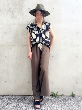 「rag & bone（ラグアンドボーン）のアイテム（帽子）」を使った、kanaさん（レディース・158cm）の夏コーディネート