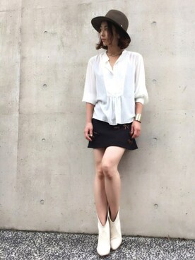「rag & bone（ラグアンドボーン）のアイテム（帽子）」を使った、kanaさん（レディース・158cm）の夏コーディネート