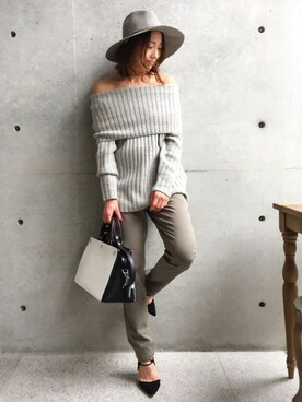 「rag & bone（ラグアンドボーン）のアイテム（帽子）」を使った、kanaさん（レディース・158cm）の秋コーディネート