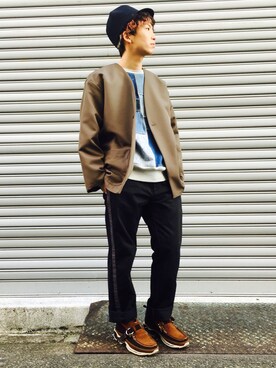 「SHUTTLE（シャトル）のアイテム（ジャケット/アウター）」を使った、SAKAMOさん（メンズ・170cm）の秋コーディネート