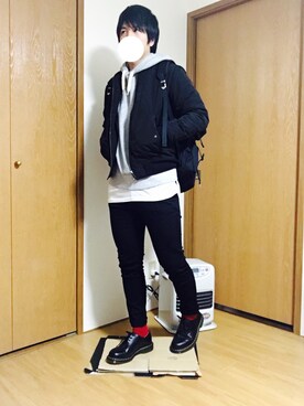 「JOURNAL STANDARD relume（ジャーナルスタンダード　レリューム）のアイテム（MA-1）」を使った、まるまるさん（メンズ・170cm）の冬コーディネート