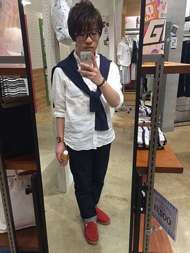 「URBAN RESEARCH（アーバンリサーチ）のアイテム（その他シューズ）」を使った、くっし〜さん（メンズ・159cm）の春コーディネート
