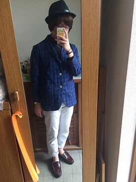「HVC（エイチブイシー）のアイテム（パンツ）」を使った、くっし〜さん（メンズ・159cm）の秋コーディネート