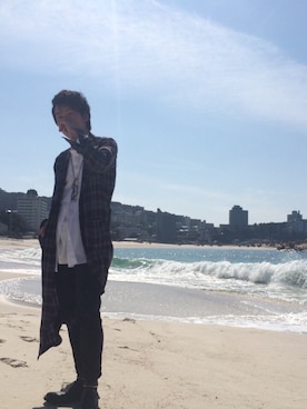 「LAD MUSICIAN（ラッドミュージシャン）のアイテム（その他アウター）」を使った、ふぁいんさん（メンズ・172cm）の秋コーディネート