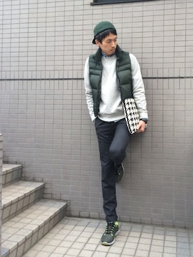 「ADAM ET ROPE'（アダムエロペ）のアイテム（キャップ）」を使った、105さん（メンズ・184cm）の秋コーディネート