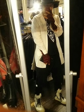「UEG（ユーイージー）のアイテム」を使った、眼力さん（メンズ・179cm）の秋コーディネート