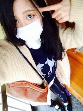 「Soareak（ソアリーク）のアイテム（バッグ）」を使った、ちゃんまみさん（レディース・158cm）の秋コーディネート