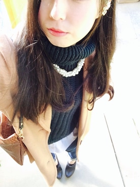 「Soareak（ソアリーク）のアイテム（バッグ）」を使った、ちゃんまみさん（レディース・158cm）の冬コーディネート