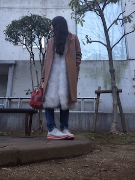 「CELINE（セリーヌ）のアイテム（その他アウター）」を使った、yuiさん（レディース・160cm）の冬コーディネート