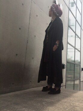 「DRIES VAN NOTEN（ドリスヴァンノッテン）のアイテム（トレンチコート）」を使った、yuiさん（レディース・160cm）の夏コーディネート
