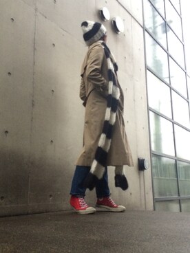 「SAINT LAURENT PARIS（サンローランパリ）のアイテム（帽子）」を使った、yuiさん（レディース・160cm）の秋コーディネート