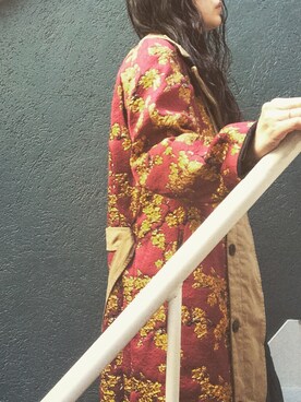 「DRIES VAN NOTEN（ドリスヴァンノッテン）のアイテム（トレンチコート）」を使った、yuiさん（レディース・160cm）の冬コーディネート