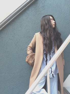 「CELINE（セリーヌ）のアイテム（その他アウター）」を使った、yuiさん（レディース・160cm）の冬コーディネート