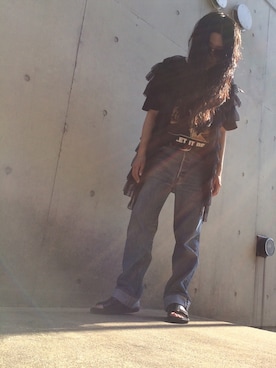 「77circa」｜「アイテム（その他アウター）」を使った、yuiさん（レディース・160cm）の夏コーディネート