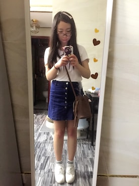 「H&M（エイチ・アンド・エム）のアイテム（ドラムバッグ）」を使った、a-Monster_さん（レディース・163cm）の夏コーディネート