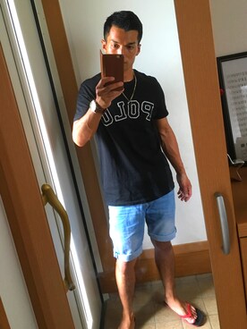 「らくちん」｜「アイテム（アナログ腕時計）」を使った、junniさん（メンズ・170cm）の夏コーディネート